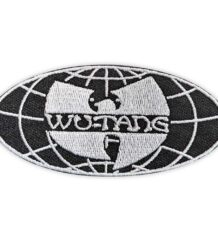 хип хоп нашивка Овална везана нашивка на Wu-Tang Clan Worldwide в черно и бяло