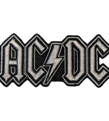 Рок нашивка AC/DC със сребриста 3D релефна бродерия