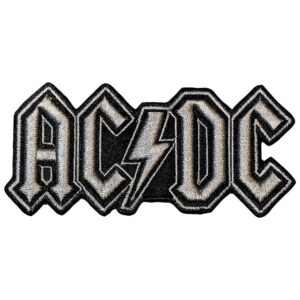 Рок нашивка AC/DC със сребриста 3D релефна бродерия