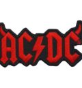 Оригинална бродирана рок нашивка на AC/DC с червено лого и светкавица
