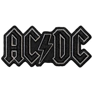 Бродирана рок нашивка AC/DC лого на черен фон