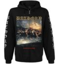 Мъжки черен суичер с цип Bathory Blood Fire Death, предна част с щампа на обложката на албума