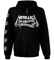 Черен метъл суичер с цип Metallica And Justice for All с лого на гърдите и ръкавите