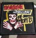 Рок нашивка Misfits Crimson Ghost с бяла бродерия на скелет