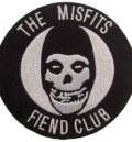 Кръгла везана рок нашивка на The Misfits Fiend Club с черепа Crimson Ghost