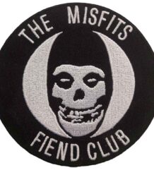 Кръгла везана рок нашивка на The Misfits Fiend Club с черепа Crimson Ghost