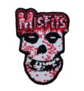 Бродирана пънк нашивка Misfits с бял череп и червено лого