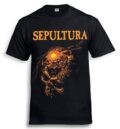 Мъжка метъл тениска Sepultura Beneath the Remains с оранжева щампа на лицевата част