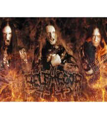 Плакат на Belphegor с бандата в пламъци
