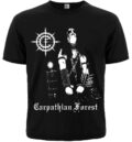 Предна част на черна метъл тениска Carpathian Forest с Nattefrost и лого