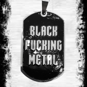 двустранна плочка от стомана Black Fucking Metal с надпис