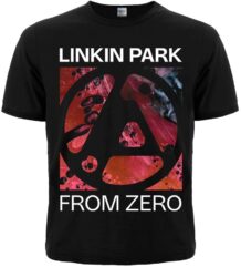 Предна част на черна тениска с щампа Linkin Park From Zero с червена арт графика