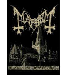 Блек метъл плакат на Mayhem "De Mysteriis"