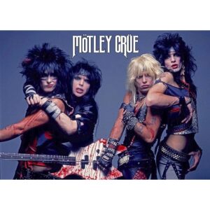 Плакат на бандата Motley Crue в кръв