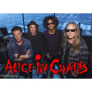 Малък плакат на Alice in Chaince с групата