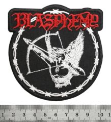 Бродирана метъл нашивка на Blasphemy с дизайна Fallen Angel of Doom