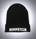 Зимна мъжка шапка Rammstein в черно с бяла 3D бродерия