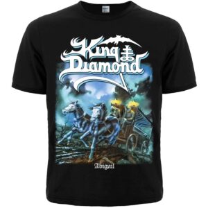 Мъжка метъл тениска King Diamond Abigail с цветна щампа на карета и коне