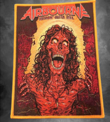 Голяма везана метъл нашивка Airbourne Breakin' Outta Hell със златист кант