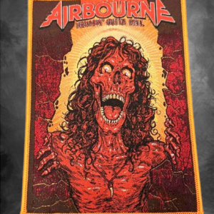 Голяма везана метъл нашивка Airbourne Breakin' Outta Hell със златист кант