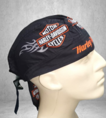 Кърпа шапка бандана Harley-Davidson с лого и оранжеви пламъци