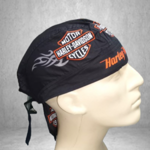 Кърпа шапка бандана Harley-Davidson с лого и оранжеви пламъци