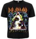 Мъжка черна висококачествена метъл тениска Def Leppard с цветна щампа Hysteria