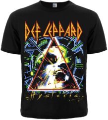 Мъжка черна висококачествена метъл тениска Def Leppard с цветна щампа Hysteria