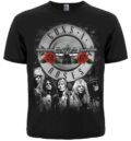 Мъжка тениска с щампа Guns N' Roses с петимата членове на групата и емблематичното лого