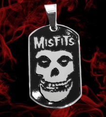 Здрав пънк медальон на Misfits с череп