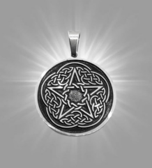Дамски медальон с малък пентаграм от стомана