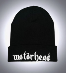 Мъжка зимна шапка Motörhead в черен цвят с бяла бродерия