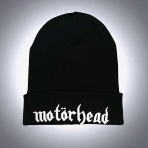 Мъжка зимна шапка Motörhead в черен цвят с бяла бродерия