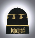 Мъжка зимна шапка Behemoth в черно със златиста 3D бродерия
