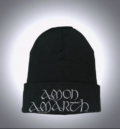 Изчистена черна зимна мъжка шапка Amon Amarth със сива бродерия