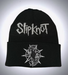 Черна зимна мъжка шапка Slipknot с бродирано лого и звезда