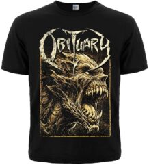 Мъжка метъл тениска Obituary Slowly We Rot с графична щампа на чудовище