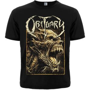 Мъжка метъл тениска Obituary Slowly We Rot с графична щампа на чудовище