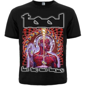 Мъжка черна метъл тениска Tool Lateralus с цветна анатомична фигура и голямо лого