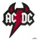 Оригинална бродирана рок нашивка AC/DC с червена светкавица