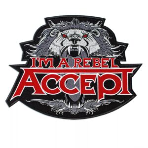 Голяма бродирана метъл нашивка Accept I'm a Rebel за гръб