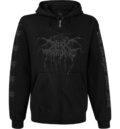 Мъжки черен метъл суичер с цип Darkthrone с тъмносиво лого и щампи по ръкавите