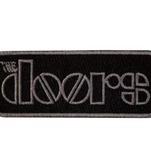 Малка черна нашивка на The Doors със сиво бродирано лого