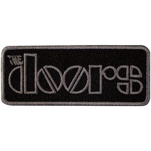 Малка черна нашивка на The Doors със сиво бродирано лого