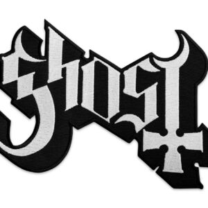 Оригинална бродирана метъл нашивка с бялото лого на Ghost