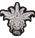 Оригинална черна нашивка на Gojira с бяло бродирано дърво и лого