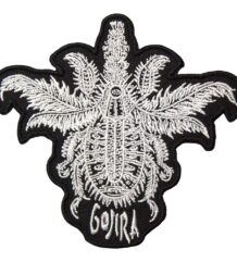 Оригинална черна нашивка на Gojira с бяло бродирано дърво и лого