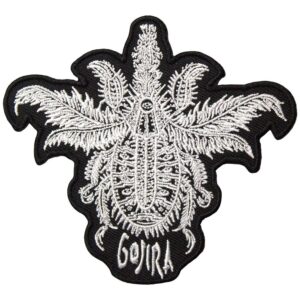 Оригинална черна нашивка на Gojira с бяло бродирано дърво и лого