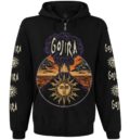 Черен метъл суичер с цип Gojira Magma с цветна щампа на вулкан и слънца на ръкавите