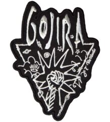 Метъл нашивка Gojira Power Glove официална бяла бродерия